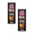 Чипсы картофельные Pringles HOT Smokin` BBQ RIBS Flavour с вкусом острый барбекю 160г х 2 шт (Европа)