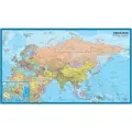 Евразия настенная карта 200х114 см в тубусе, политическая, масштаб 1:12,7 млн, матовая ламинация, для офиса, школы, дома, издательство АГТ Геоцентр