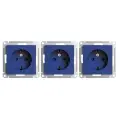 Розетка Schneider Electric/Systeme Electric AtlasDesign с заземлением, со шторками, 16А, механизм, аквамарин ATN001145 (комплект 3 шт.)