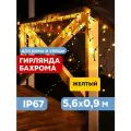 Светодиодная гирлянда Бахрома Neon-night 5х0.7 м, 152 светодиодов, тепло-белое постоянное свечение, черный каучуковый провод, IP65