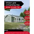 Проект для строительства дома 78м2 с двумя спальнями и террасой