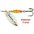 Блесна для рыбалки вращающаяся Mepps AGLIA LONG RAINBO, 3, Copper, комплект из 5 штук