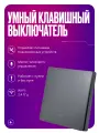 Умный выключатель Wi-Fi, одноклавишный, серый, с подсветкой, импульсный, с нулем и без нуля, умный дом