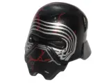 Minifigure, Headgear Helmet SW Kylo Ren with Red Scratches Pattern, 20950pb02 Black U