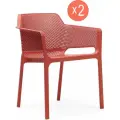 Комплект из 2-х кресел садовых Nardi Net, Италия, цвет коралловый