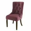 Стул мягкий ASHLEY со спинкой на деревянных ножках для кухни столовой гостиной кафе ресторана обеденный массив дерева велюр бордовый, темный орех