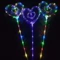 Воздушный шарик КНР светящийся, LED BOBO, сердце ажур, 18