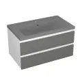 Тумба с раковиной Bau Stil Loft grey brushed, раковина кварцевая BAU Stil 75, серый металлик