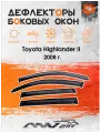 Дефлекторы боковых окон на Toyota Highlander II 2008 г. / Ветровики на Тойота Хайлендер