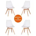 Комплект стульев Tetchair TULIP (mod. 73-1), дерево/пластик/экокожа, 47,5x55x80 см, белый (4шт/уп)