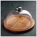 Доляна Блюдо Эстет, 23.5 см, 23.5х23.5 см, 0.025 л, 2 шт., прозрачный/коричневый