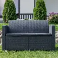 Диван садовый 2-х местный из пластика Royal Family LANA, графит