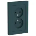 Розетка электрическая двухместная Systeme Electric Atlas Design без заземления в сборе 16А, Изумруд ATN000820 - 10 шт.