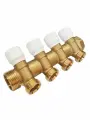 Коллектор универсальный TECEflex 1х3/4 4 вых. с запорными вентилями, латунь, 8730040
