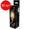 Комплект 30 штук, Лампа светодиодная Gauss LED Filament Свеча E14 11Вт 720Лм 2700К, 103801111