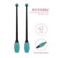 Булавы для художественной гимнастики вставляющиеся INDIGO (пластик, каучук) IN018 Черно-бирюзовый