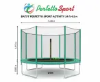 Батут PERFETTO SPORT ACTIVITY 14 (4,3 м) зеленый, с защитной сеткой
