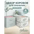 Коробка для хранения, без крышки, набор 4 шт, 31*31*15 см, BOTANIC