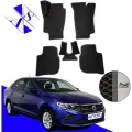 Автомобильные коврики EVA/ЕВА/ЭВА для Volkswagen Polo VI / Фольксваген Поло 6 2020 – н. в. черный темно серый