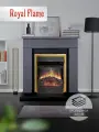 Камин электрический напольный Royal Flame BERGEN STD SFT серый графит c очагом Majestic FX Brass, с эффектом реального пламени, звуком потрескивания дров и обогревом 2 кВт