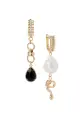 Серьги с подвесками YAROSLAVNA, циркон, стекло, золотой/черный