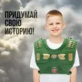 Набор военного Отряд А, 9 предметов: автомат, жилет, сигнальный жезл, пистолет, граната, рация, нож, каска, для детей от 3 лет, цвет зеленый