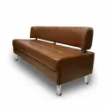 Диван прямой прага 150х67х77 см, нераскладной, коричневая экокожа