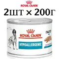 Влажный диетический корм для взрослых собак при пищевой аллергии , Royal Canin Hypoallergenic Dog паштет (2шт по 200г)