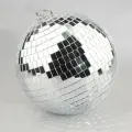 Зеркальный Диско-шар 20 см серебряный