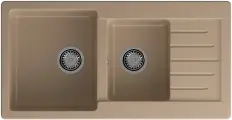 Кухонная мойка GranFest PRACTIK 980KL, 2 чаши+крыло, 980x510 мм, песочный (P-980KL песочный)