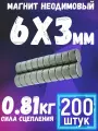 Неодимовый мощный магнит диск магнит комплект 6х3 мм-200 шт магнитный крепеж
