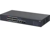 DAHUA DH-CS4218-16ET-240 16-портовый PoE коммутатор L2 с функцией облачного управления, 16xRJ45 100Mb PoE, 2хкомбо SFP/RJ45 1Gb uplink, суммарно 240вт, коммутация 7.2 гбит/с, MAC-таблица 8к