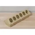 Кормушка лотковая малая, на 12 ячеек (32x10x8 см), пластиковая, для сухого, влажного и комбинированного способа кормления мелкой птицы (цыплят, кур и перепелов)
