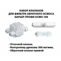 Набор клапанов для фильтра обратного осмоса барьер профи осмо (Отсечной клапан, ограничитель 300, обратный клапан прямой 1/4 трубка)