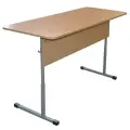 Стол-парта Бюджет 2-местный регулируемый, 1200х500х640-760мм, рост 4-6, серый каркас, ЛДСП бук
