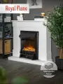 Камин электрический напольный декоративный Royal Flame Boston белый с очагом Fobos FXM Black RC электрокамин