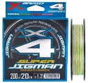 Плетеный шнур YGK X-BRAID SUPER JIGMAN PE X4 200m #1.2 (20lb/9.1кг/0.185mm)