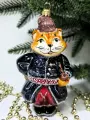Стеклянная елочная игрушка Котофей