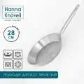 Hanna Knövell Сковорода Hanna Knövell, d=28 см, h=5.5 см, толщина стенки 0.6 мм, длина ручки 25 см, индукция, нержавеющая сталь