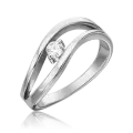 Кольцо PLATINA, белое золото, 585 проба, бриллиант, размер 18