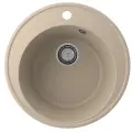 Мойка кухонная Ulgran Quartz Nora 485-03 48x48, кварцевая, бежевая, матовая, круглая, российская