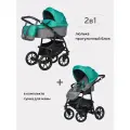 Коляска детская универсальная Riko Basic Bella 2 в 1 серый/малахит