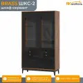 BRASS брасс Шкаф-витрина ШКС-2 Каштан Арвадона / Черный 104x181x39