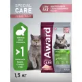 Сухой корм AWARD SPECIAL CARE Weight Control для взрослых стерилизованных кошек для контроля веса с мясом кролика 1,5кг