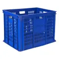 Ящик Тара. ру п/э 600х400х410 перфорированные стенки, сплошное дно, синий 06851
