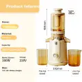 World Kitchen Corning Original Juicer Household Electric Fully Automatic Slow Grinding Fruit and Vegetable Juicer Slag Juice Separation Juice Extractor Large Caliber Easy to Disassemble and Clean 【Nat