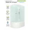 Душевая кабина DOMANI-Spa Delight Slim 120х80 правостороння, высокий поддон белые стенки, матовое стекло, размер