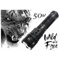 ФОНАРЬ 50W ДИКИЙ ЗВЕРЬ для экстремальных ситуаций. Сменные свето фильтры 4шт и зажигающая бумагу линза. Дальность 5км