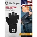 Фитнес перчатки Harbinger PRO WW 2.0, унисекс, черные, размер L,
