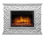 Каминокомплект Electrolux Quadro 25 с очагом EFP/P-2520LS камень песчаник античный белый, белая эмаль